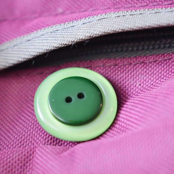 Handmade Green Upcycled Button Pin - Picture 4 of 5